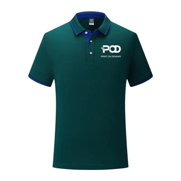Cotton Short Sleeve Collar Shirt Print On Your Demand, Size:L
