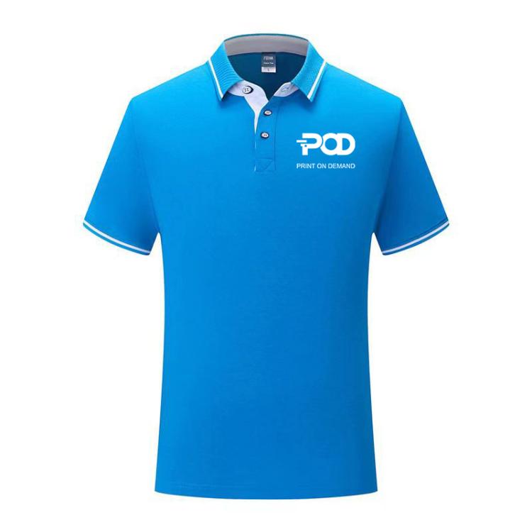 Cotton Short Sleeve Collar Shirt Print On Your Demand, Size:L