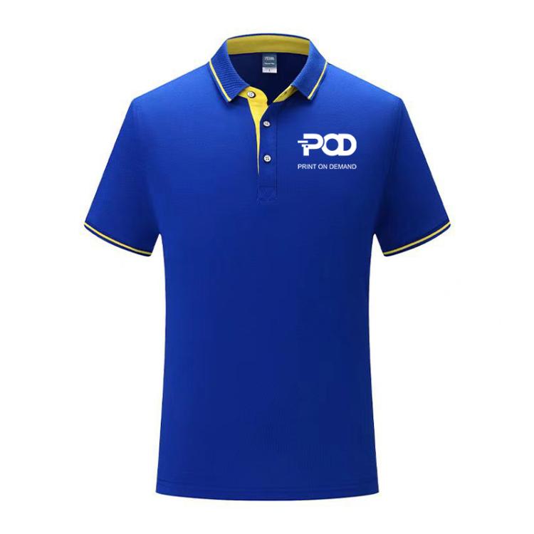 Cotton Short Sleeve Collar Shirt Print On Your Demand, Size:L