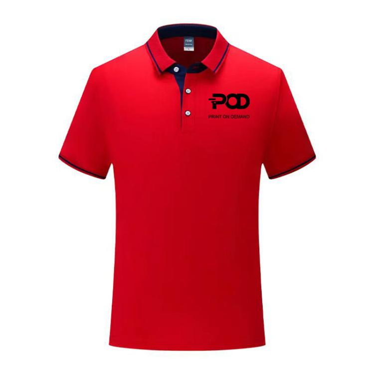 Cotton Short Sleeve Collar Shirt Print On Your Demand, Size:XL