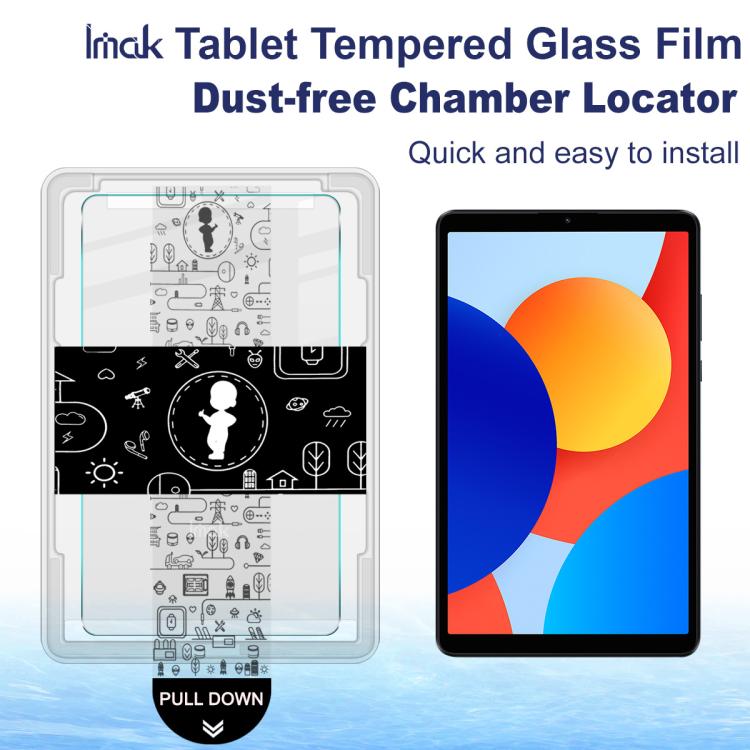 For Redmi Pad SE 8.7 inch imak Dust-free Chamber Locator Tablet Tempered Glass Film