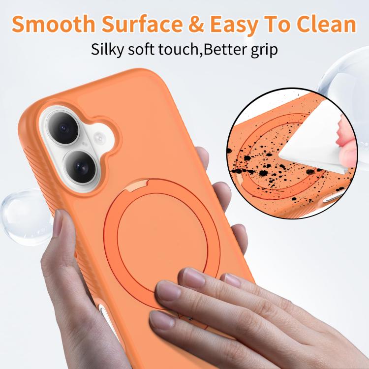 For iPhone 16 Magnetic 360 Rotating Stand Airbag Shockproof Phone Case