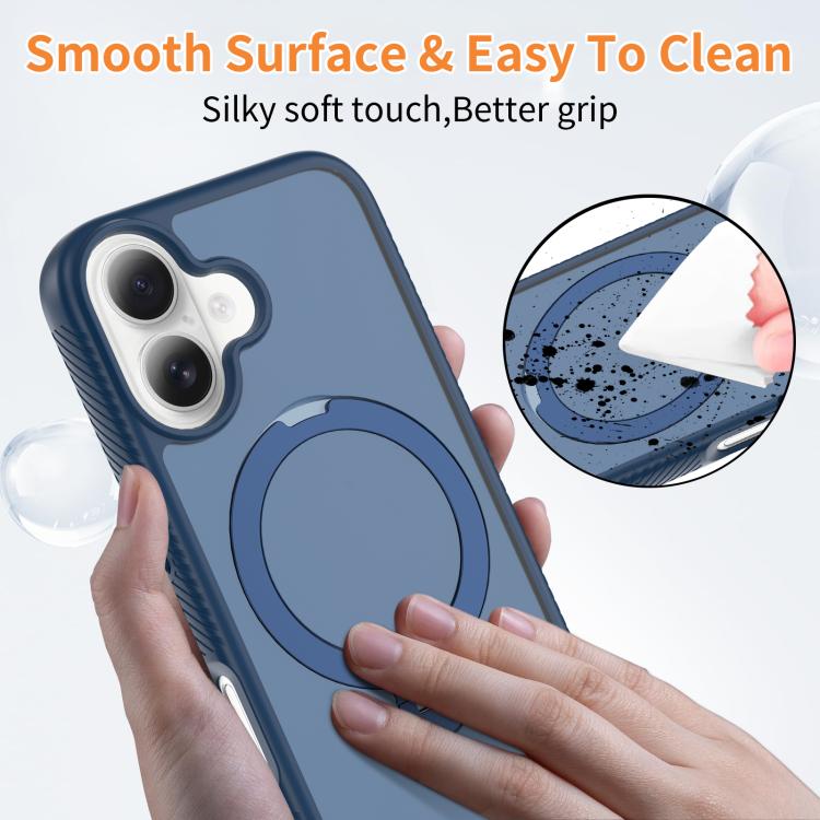 For iPhone 16 Magnetic 360 Rotating Stand Airbag Shockproof Phone Case