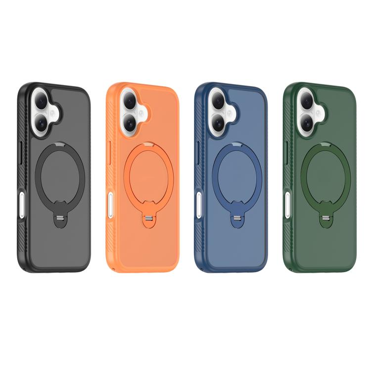 For iPhone 16 Magnetic 360 Rotating Stand Airbag Shockproof Phone Case