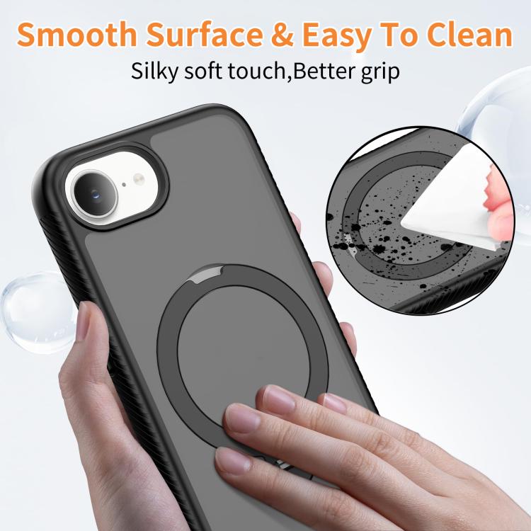 For iPhone 16e / 17e Magnetic 360 Rotating Stand Airbag Shockproof Phone Case