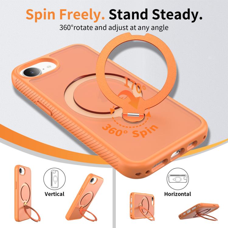 For iPhone 16e / 17e Magnetic 360 Rotating Stand Airbag Shockproof Phone Case
