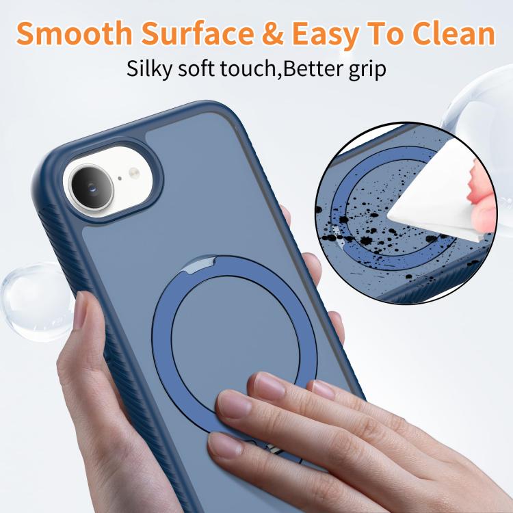 For iPhone 16e / 17e Magnetic 360 Rotating Stand Airbag Shockproof Phone Case
