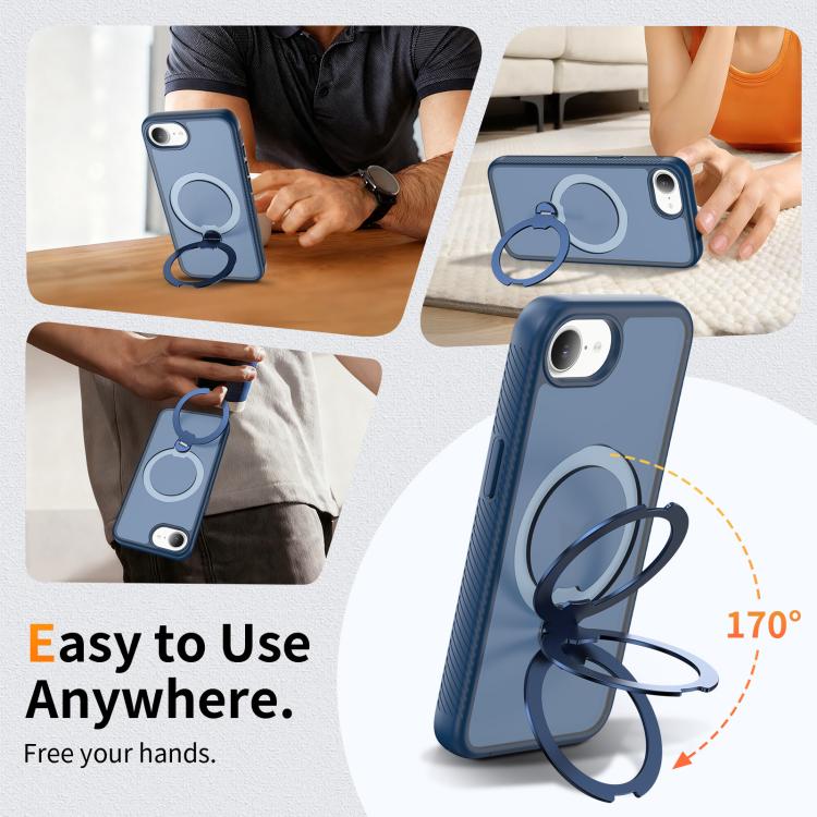 For iPhone 16e / 17e Magnetic 360 Rotating Stand Airbag Shockproof Phone Case