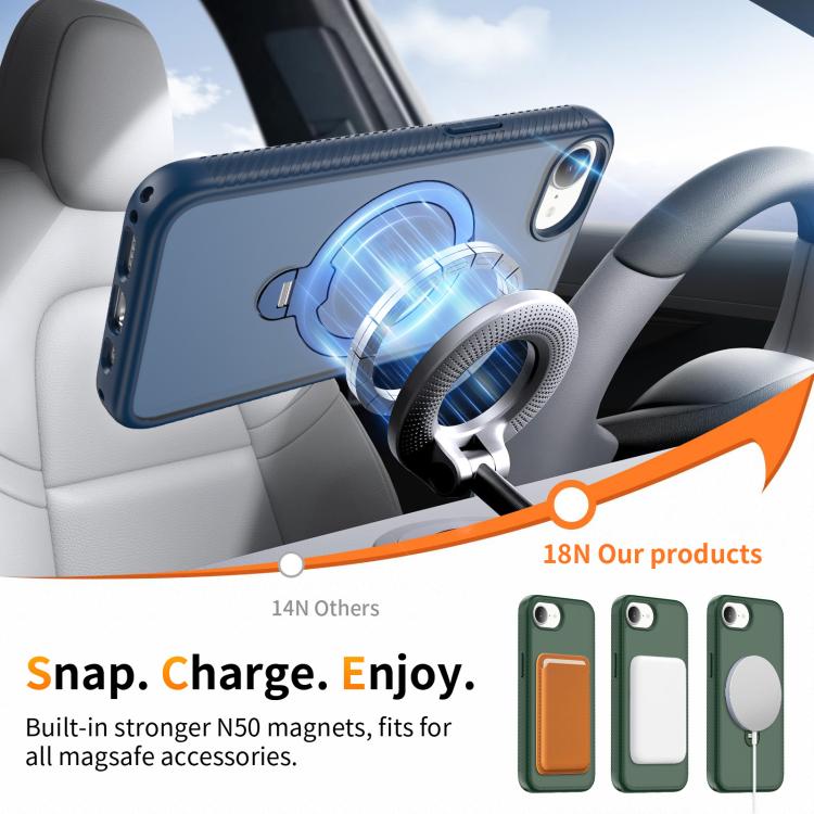 For iPhone 16e / 17e Magnetic 360 Rotating Stand Airbag Shockproof Phone Case
