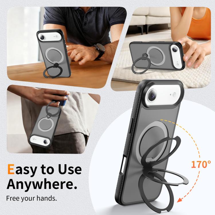 For iPhone Air Magnetic 360 Rotating Stand Airbag Shockproof Phone Case