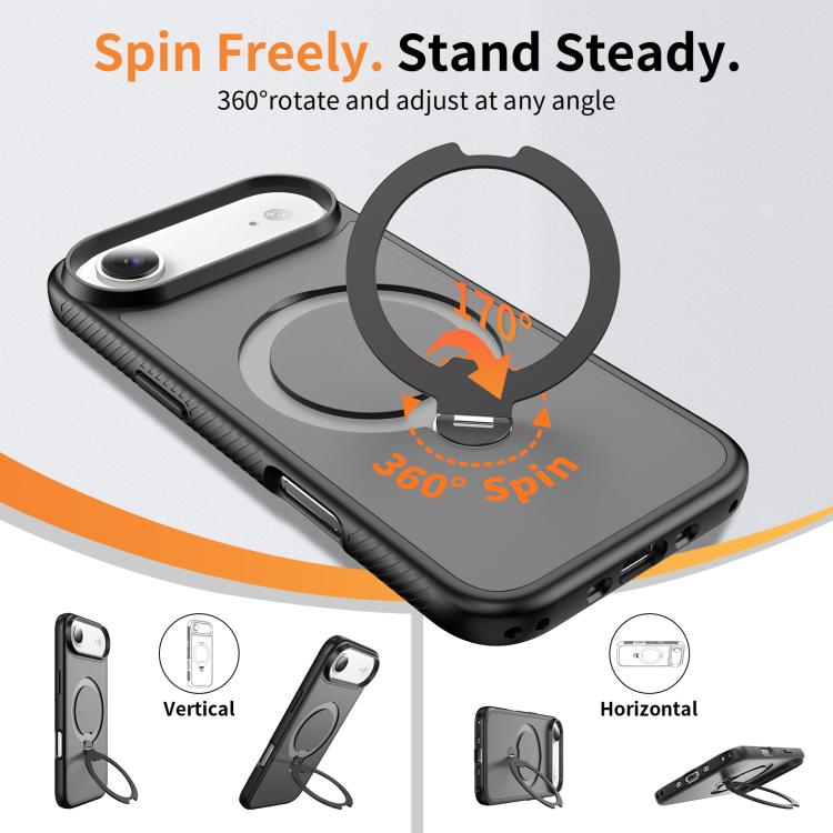 For iPhone Air Magnetic 360 Rotating Stand Airbag Shockproof Phone Case