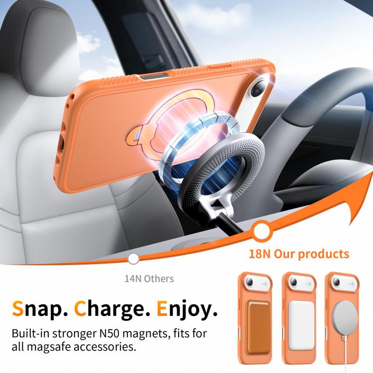 For iPhone Air Magnetic 360 Rotating Stand Airbag Shockproof Phone Case