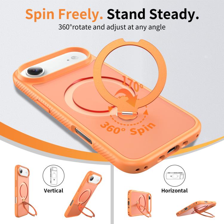 For iPhone Air Magnetic 360 Rotating Stand Airbag Shockproof Phone Case