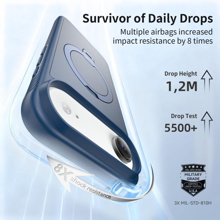 For iPhone Air Magnetic 360 Rotating Stand Airbag Shockproof Phone Case