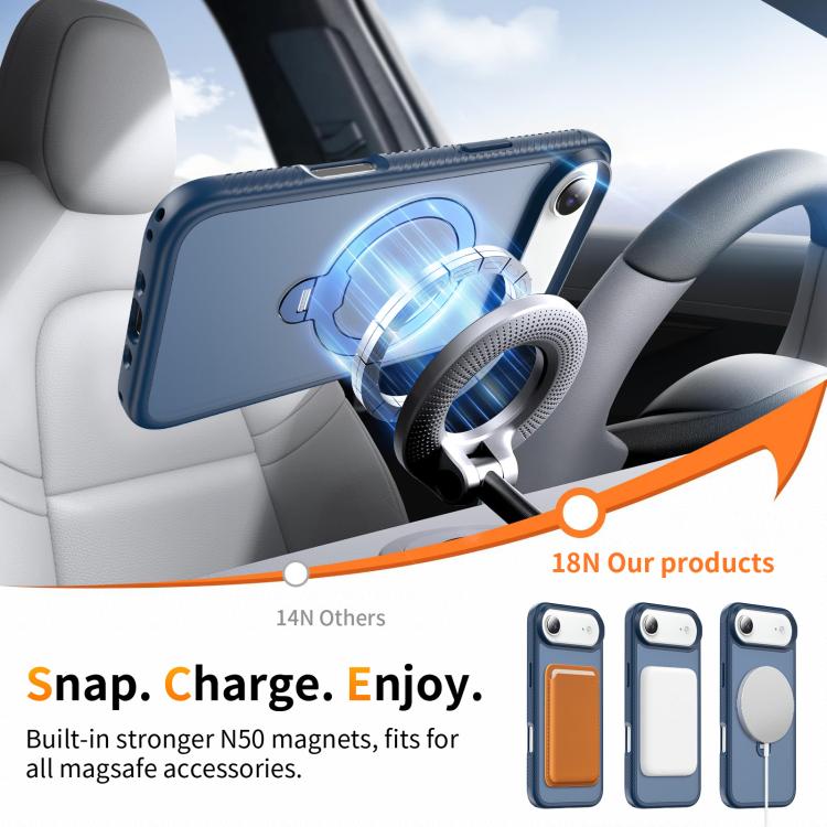 For iPhone Air Magnetic 360 Rotating Stand Airbag Shockproof Phone Case