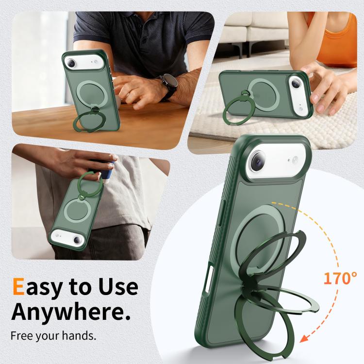 For iPhone Air Magnetic 360 Rotating Stand Airbag Shockproof Phone Case
