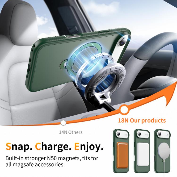 For iPhone Air Magnetic 360 Rotating Stand Airbag Shockproof Phone Case