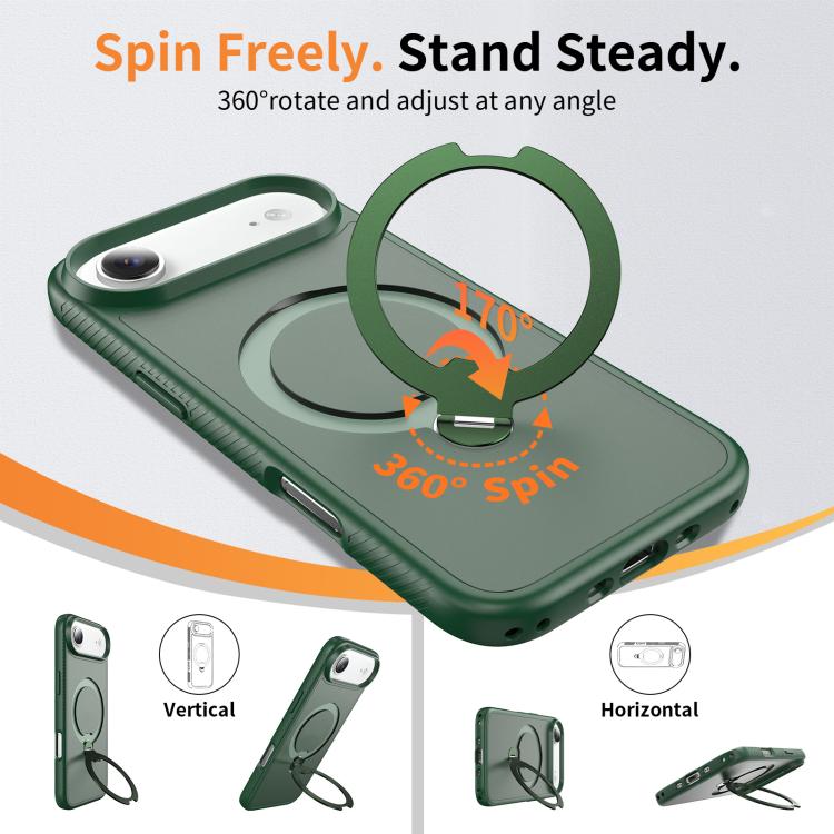 For iPhone Air Magnetic 360 Rotating Stand Airbag Shockproof Phone Case