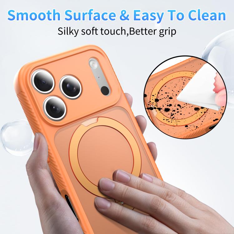 For iPhone 17 Pro Magnetic 360 Rotating Stand Airbag Shockproof Phone Case
