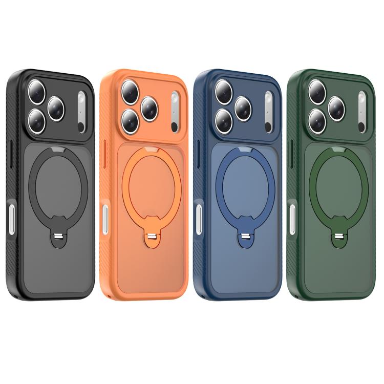 For iPhone 17 Pro Magnetic 360 Rotating Stand Airbag Shockproof Phone Case
