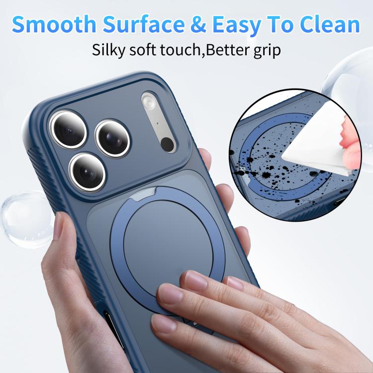 For iPhone 17 Pro Magnetic 360 Rotating Stand Airbag Shockproof Phone Case