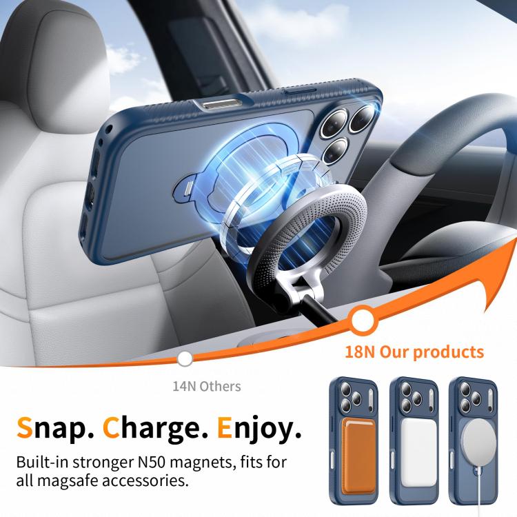 For iPhone 17 Pro Magnetic 360 Rotating Stand Airbag Shockproof Phone Case