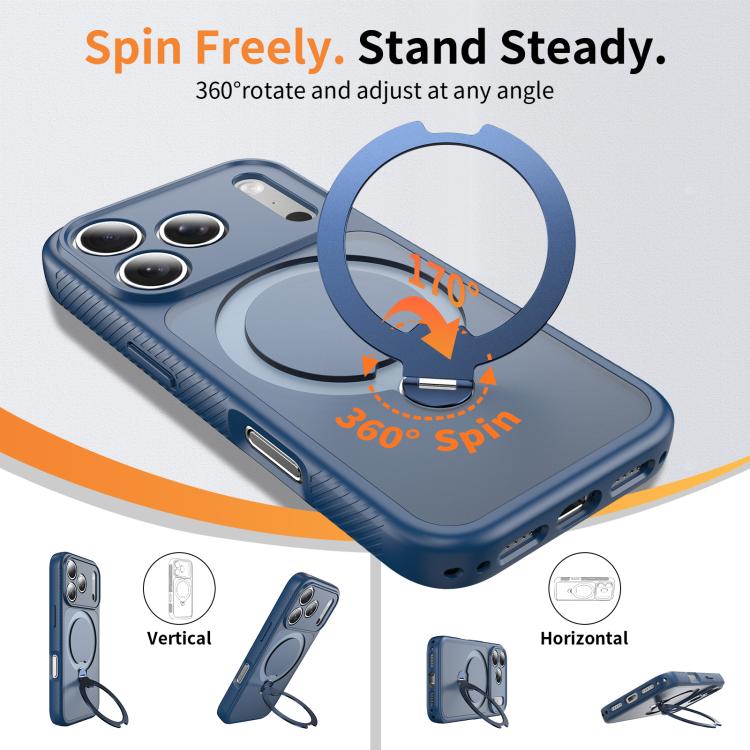 For iPhone 17 Pro Magnetic 360 Rotating Stand Airbag Shockproof Phone Case