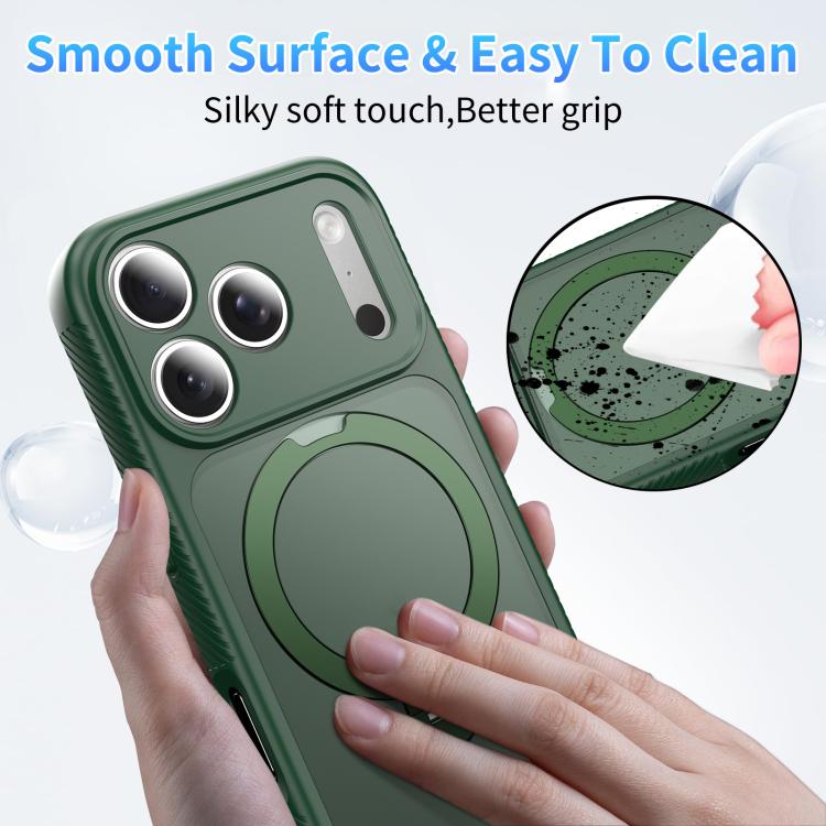 For iPhone 17 Pro Magnetic 360 Rotating Stand Airbag Shockproof Phone Case