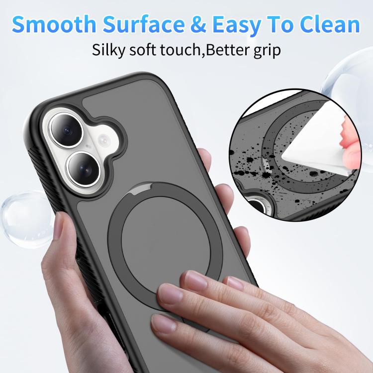 For iPhone 17 Magnetic 360 Rotating Stand Airbag Shockproof Phone Case