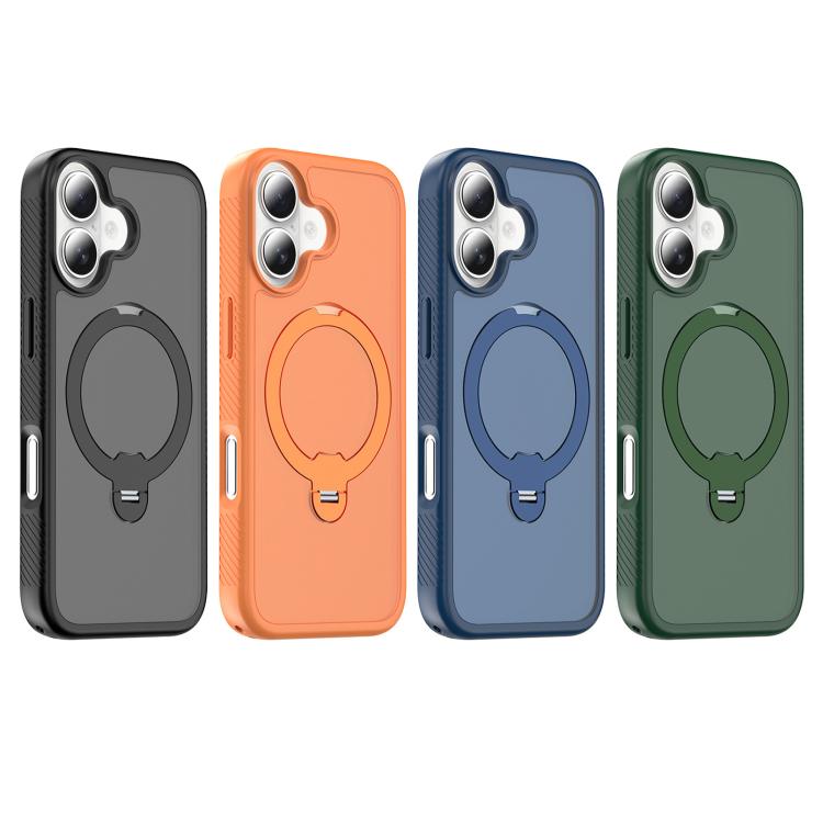 For iPhone 17 Magnetic 360 Rotating Stand Airbag Shockproof Phone Case