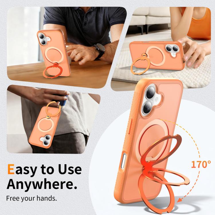 For iPhone 17 Magnetic 360 Rotating Stand Airbag Shockproof Phone Case