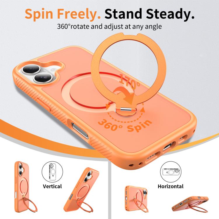 For iPhone 17 Magnetic 360 Rotating Stand Airbag Shockproof Phone Case