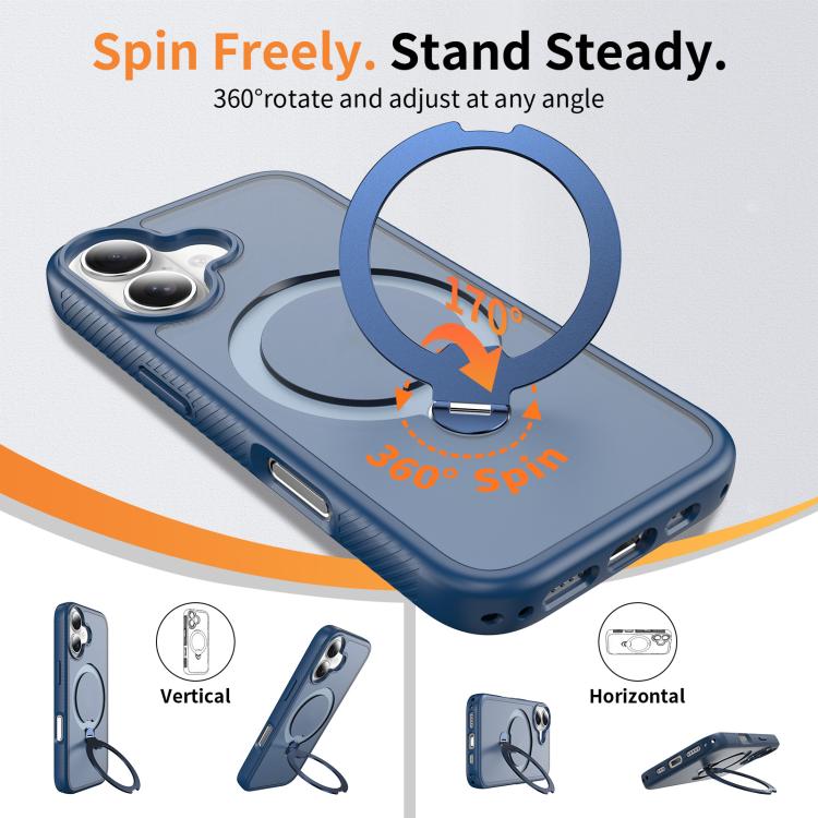 For iPhone 17 Magnetic 360 Rotating Stand Airbag Shockproof Phone Case
