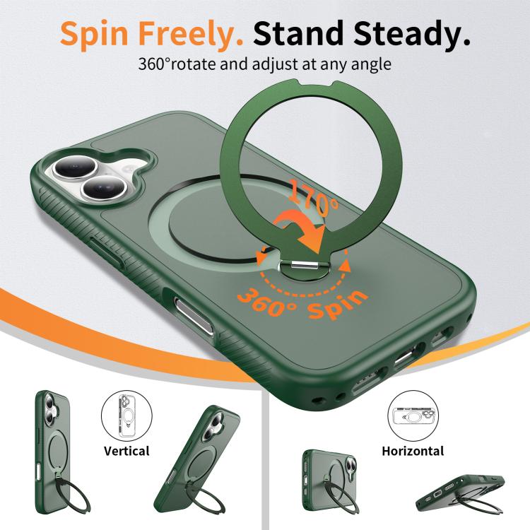 For iPhone 17 Magnetic 360 Rotating Stand Airbag Shockproof Phone Case