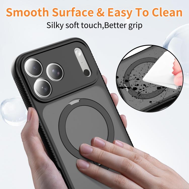 For iPhone 17 Pro Max Magnetic 360 Rotating Stand Airbag Shockproof Phone Case