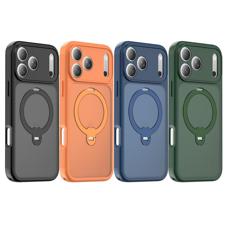For iPhone 17 Pro Max Magnetic 360 Rotating Stand Airbag Shockproof Phone Case