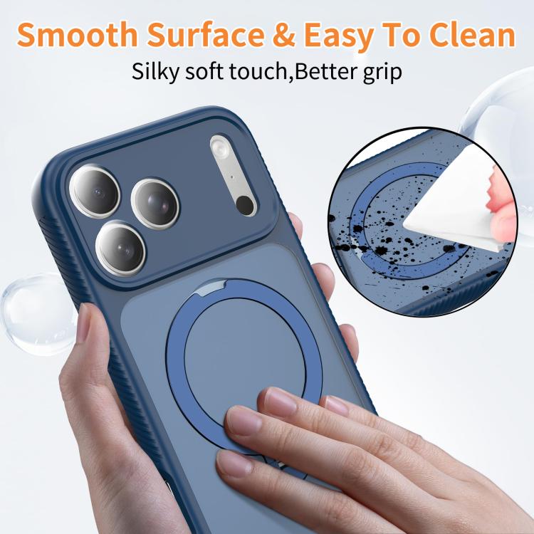 For iPhone 17 Pro Max Magnetic 360 Rotating Stand Airbag Shockproof Phone Case