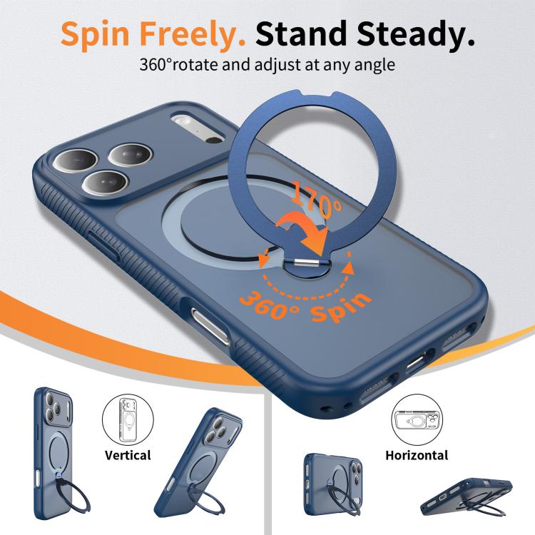 For iPhone 17 Pro Max Magnetic 360 Rotating Stand Airbag Shockproof Phone Case