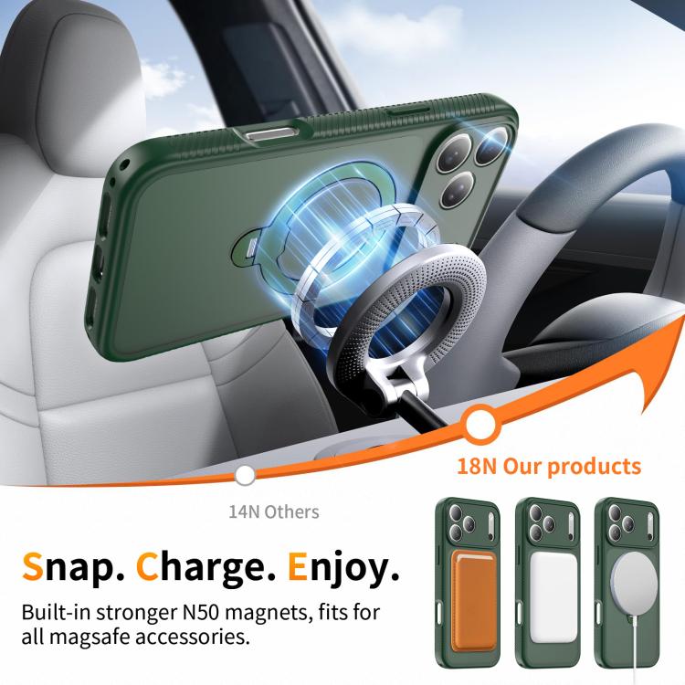For iPhone 17 Pro Max Magnetic 360 Rotating Stand Airbag Shockproof Phone Case
