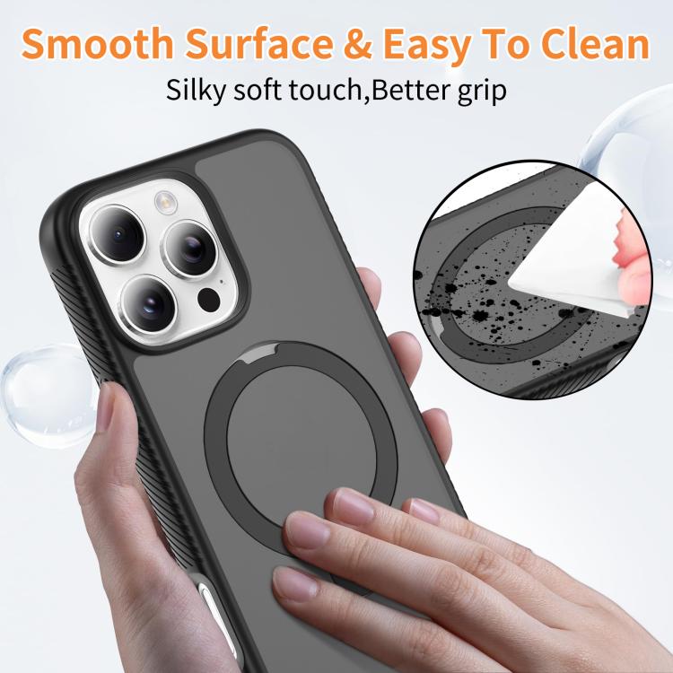 For iPhone 16 Pro Max Magnetic 360 Rotating Stand Airbag Shockproof Phone Case