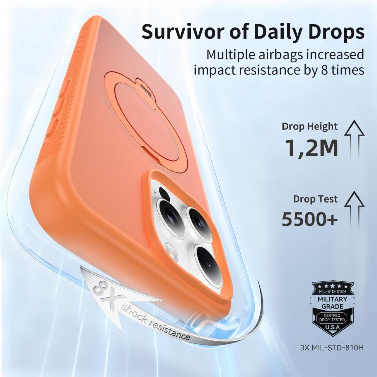 For iPhone 16 Pro Max Magnetic 360 Rotating Stand Airbag Shockproof Phone Case