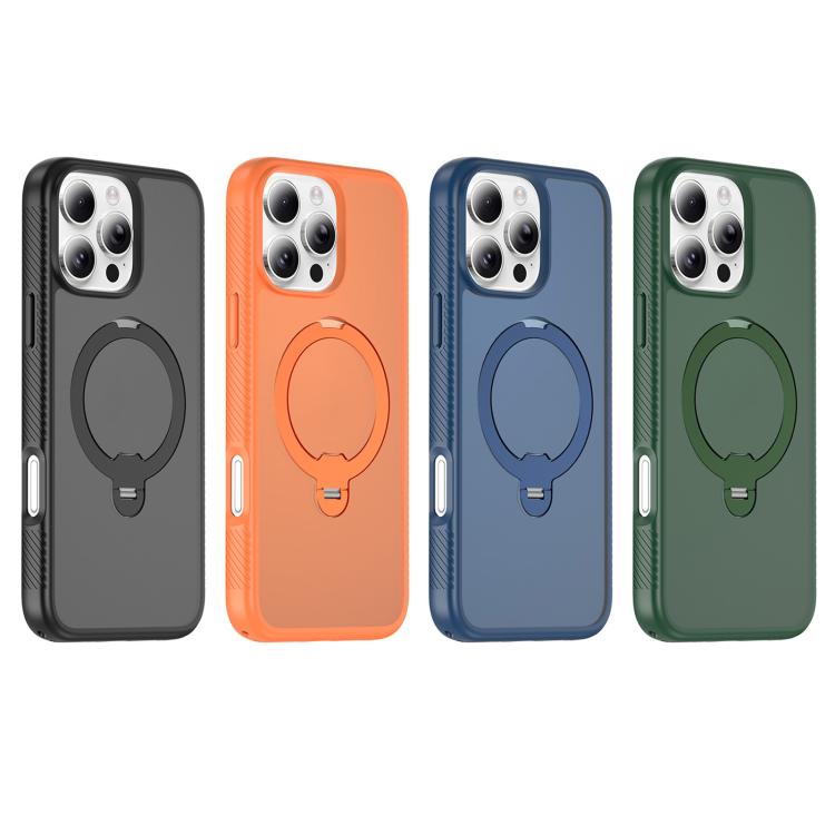 For iPhone 16 Pro Max Magnetic 360 Rotating Stand Airbag Shockproof Phone Case