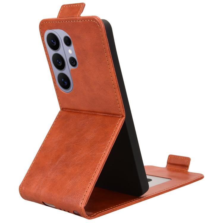 For Samsung Galaxy S26 Ultra 5G Magnetic Vertical Flip Leather Phone Case with Buckle