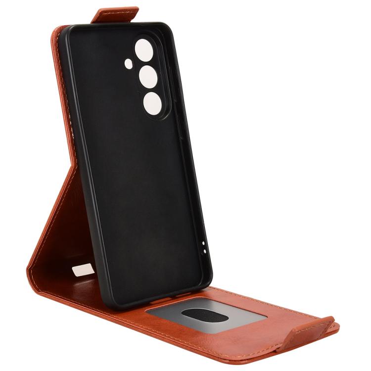 For Samsung Galaxy S26 5G Magnetic Vertical Flip Leather Phone Case with Buckle