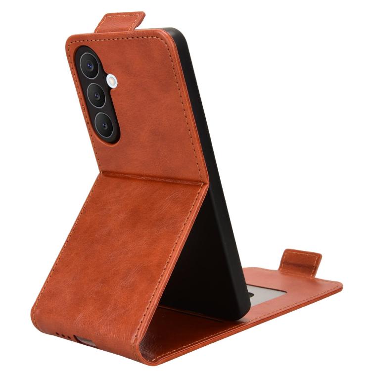 For Samsung Galaxy S26 5G Magnetic Vertical Flip Leather Phone Case with Buckle