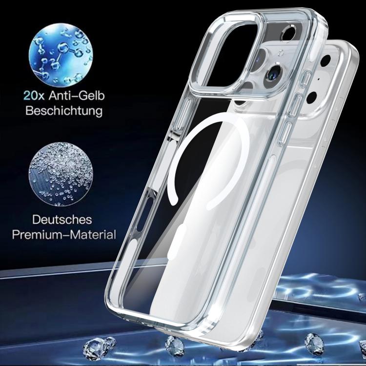 For iPhone 17 Pro Max Qicai Two-color Transparent Magnetic Phone Case