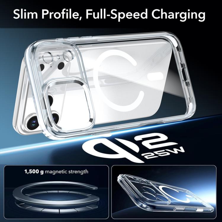 For iPhone 17 Pro Max Qicai Two-color Transparent Magnetic Phone Case
