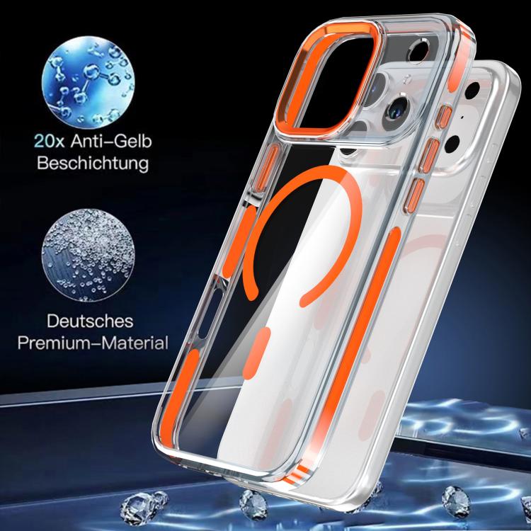 For iPhone 17 Pro Max Qicai Two-color Transparent Magnetic Phone Case