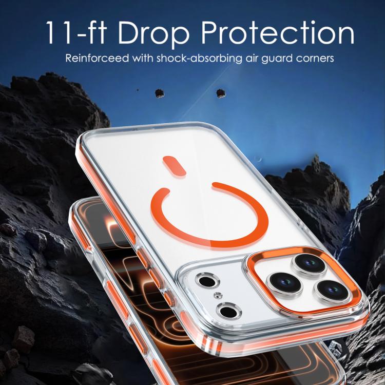 For iPhone 17 Pro Max Qicai Two-color Transparent Magnetic Phone Case