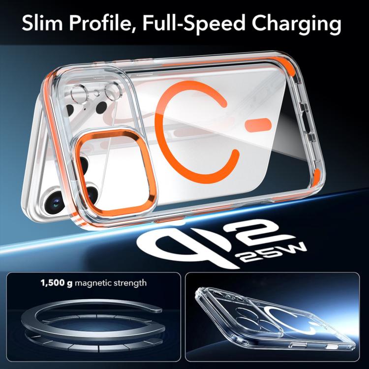 For iPhone 17 Pro Max Qicai Two-color Transparent Magnetic Phone Case